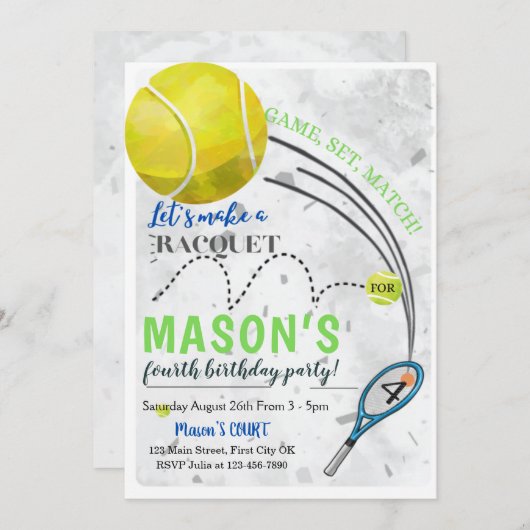 グランドスラム特別な誕生日招待カード (正面/裏面)