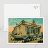 グランドセントラルターミナルニューヨークヴィンテージ ポストカード (正面/裏面)