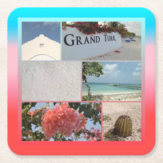 グランドタークスアンドカイコス スクエアペーパーコースター (正面)