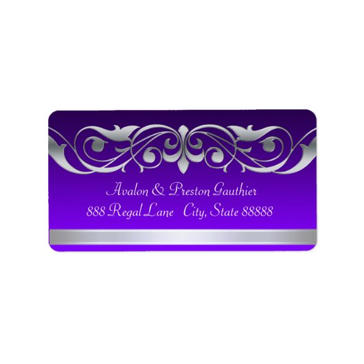 グランドダチェスパープルシルバースクロール住所 シール (正面)