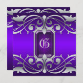 グランドダチェスパープルジュエルスクロール招待状 招待状 (正面/裏面)