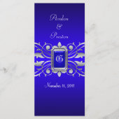 グランドダチェスブルースクロールティール（緑がかった色）結婚式 プログラム (正面)