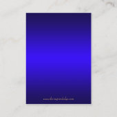 グランドダチェスブルー金ゴールドスクロールテーブルプレイスカード プレイスカード (裏面)