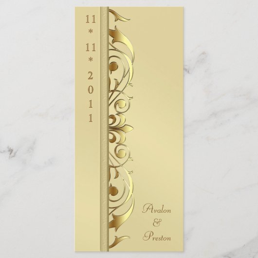 グランドダチェス金ゴールドスクロール結婚式 プログラム (正面)