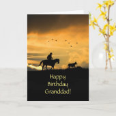 グランドダッドハッピーバースデーカントリーウエスタンカウボーイ カード (黄色い花)