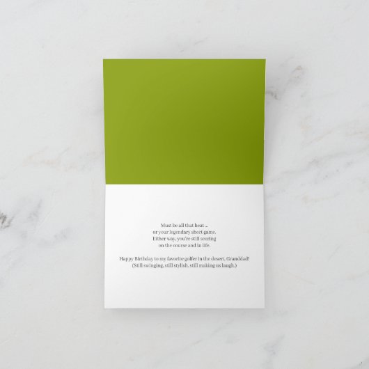 グランドダッド、誕生日デザートゴルフコースウォーター色 カード (内部)