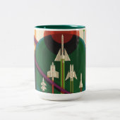 グランドツアー-レトロNASA旅行ポスターツートーンマグ ツートーンマグカップ (中央)