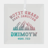 グランドティトン国立公園 ワイオミング州 アメリカ グラデーション ガラスオーナメント (裏面)