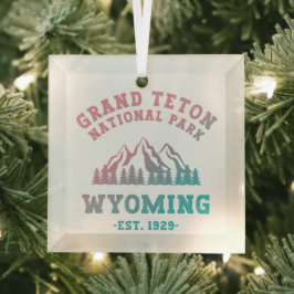 グランドティトン国立公園 ワイオミング州 アメリカ グラデーション ガラスオーナメント