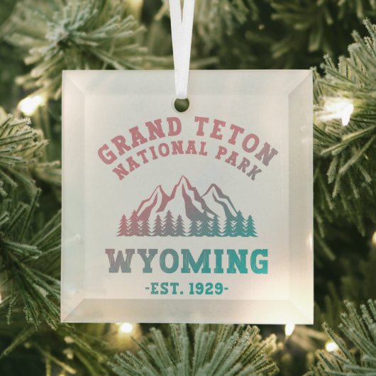 グランドティトン国立公園 ワイオミング州 アメリカ グラデーション ガラスオーナメント (インサイチュ)