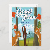 グランドティトン ワイオミング州でスキーを楽しもう ポストカード (正面/裏面)