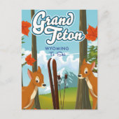 グランドティトン ワイオミング州でスキーを楽しもう ポストカード (正面)