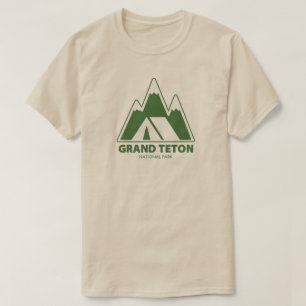 グランドティートン国立公園の山々 キャンピング Tシャツ