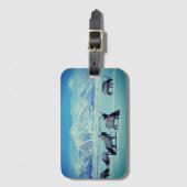 グランドテトンとエルクの冬の荷物タグ ラゲッジタグ (正面縦)