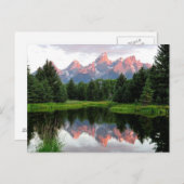 グランドテトンの反射がビーバー池を越えて ポストカード (正面/裏面)