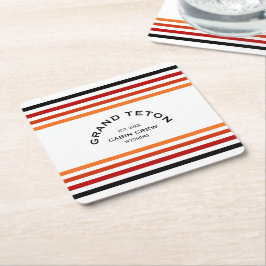 グランドテトンキャビンカスタムクラブCRESTパークストライプ スクエアペーパーコースター