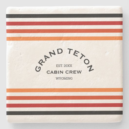 グランドテトンキャビンカスタムクラブCRESTパークストライプ ストーンコースター (正面)