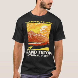 グランドテトンズナショナルパークジャクソンWY WPAスタイルVi Tシャツ
