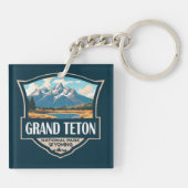 グランドテトンナショナルパークイラストレーションレトロ キーホルダー (裏面)