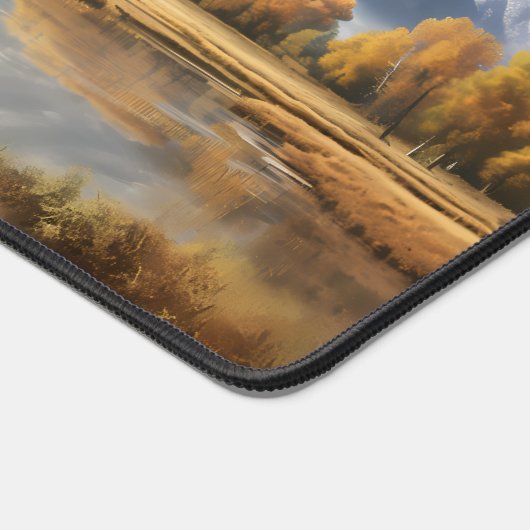 グランドテトンナショナルパークイラストレーションヴィンテージアート デスクマット (コーナー)