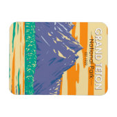 グランドテトンナショナルパークイン春ヴィンテージ マグネット (横)