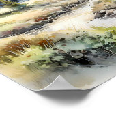 グランドテトンナショナルパークウォーターカラー ポスター (角)