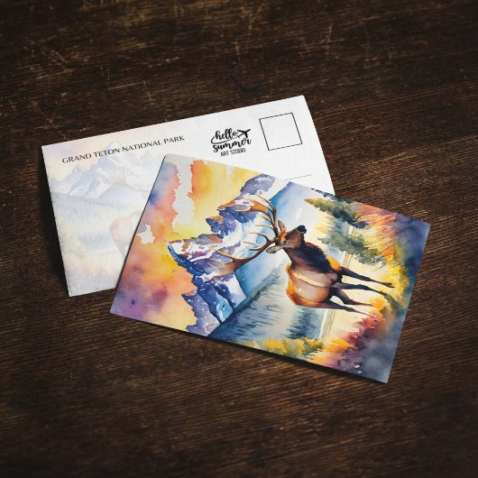 グランドテトンナショナルパークエルクワイオミンハガキ 招待状