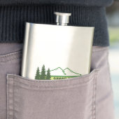 グランドテトンナショナルパークグリーンストライプ フラスク (インサイチュ)