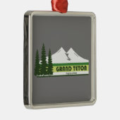 グランドテトンナショナルパークグリーンストライプ メタルオーナメント (右)