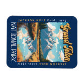 グランドテトンナショナルパークジャクソンホ動揺してール マグネット (横)