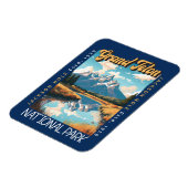 グランドテトンナショナルパークジャクソンホ動揺してール マグネット (左側)