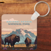 グランドテトンナショナルパークジャクソンワイオミンマウンテン キーホルダー (裏面)