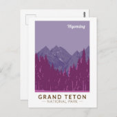 グランドテトンナショナルパークテトンレンジトラベルアート ポストカード (正面/裏面)