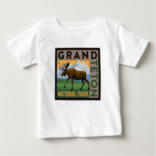 グランドテトンナショナルパークムース ベビーTシャツ