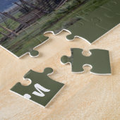 グランドテトンナショナルパークモールトンバーンフォト ジグソーパズル (側面)