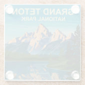 グランドテトンナショナルパークランドスケープトラベルアート ガラスコースター (裏面)