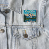 グランドテトンナショナルパークランドスケープトラベルアート 缶バッジ (インサイチュ)