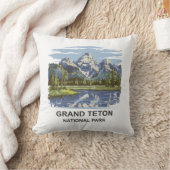 グランドテトンナショナルパークランドスケープ クッション (ブランケット)