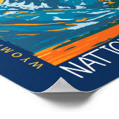 グランドテトンナショナルパークワイオミングレトロ 動揺して ポスター (角)