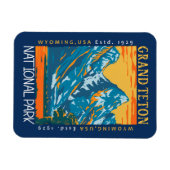 グランドテトンナショナルパークワイオミングレトロ 動揺して マグネット (横)