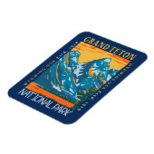 グランドテトンナショナルパークワイオミングレトロ 動揺して マグネット (左側)