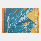 グランドテトンナショナルパークワイオミングヴィンテージ キッチンタオル (横)