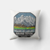 グランドテトンナショナルパークワイオミングヴィンテージ クッション (裏面)