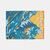 グランドテトンナショナルパークワイオミングヴィンテージ フリースブランケット (正面(横))