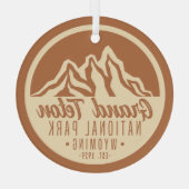 グランドテトンナショナルパークワイオミングUSA  ガラスオーナメント (裏面)