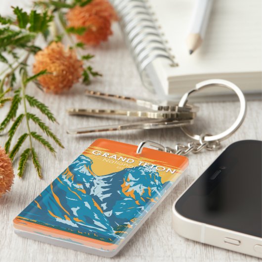 グランドテトンナショナルパークワイオミンダブルサイド キーホルダー (正面右)