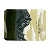 グランドテトンナショナルパークワイオミンロードヴィンテージ マグネット (横)