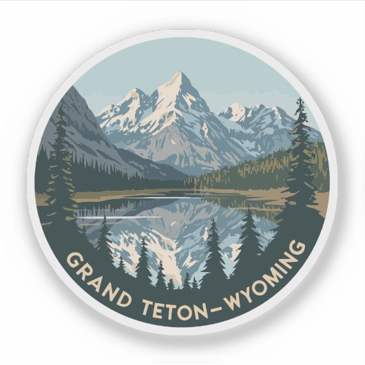グランドテトンナショナルパークワイオミンヴィンテージトラベル シール (正面)
