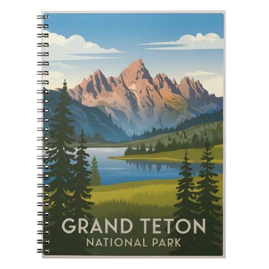 グランドテトンナショナルパークヴィンテージ ノートブック (正面)