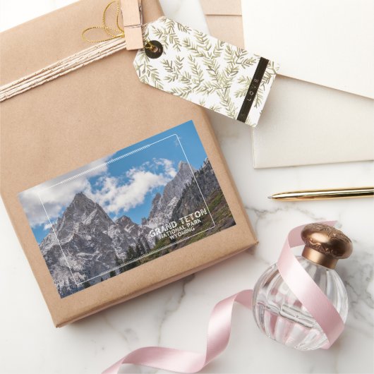 グランドテトンナショナルパーク 長方形シール (ギフト)